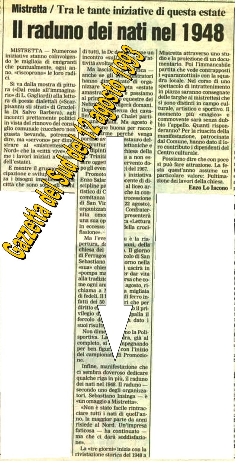 RADUNO DEI MISTRETTESI NATI NEL 48